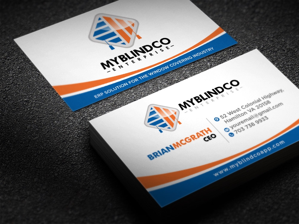 MyBlindCo Logo needs updating and the word enterprise  added bellow the Word MYBLINDCO.   logo design by scriotx