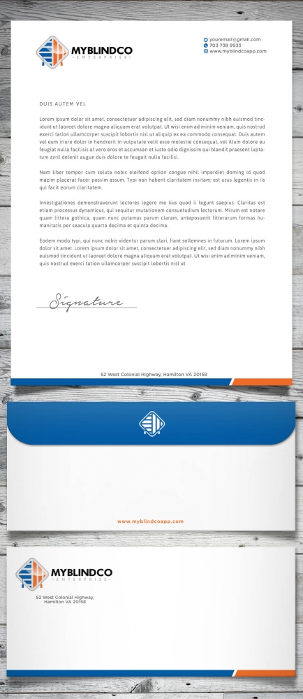 MyBlindCo Logo needs updating and the word enterprise  added bellow the Word MYBLINDCO.   logo design by scriotx