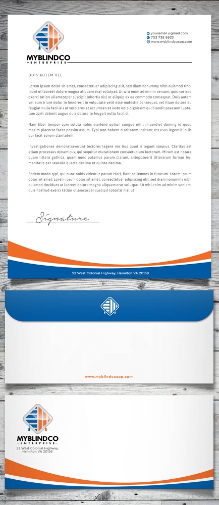 MyBlindCo Logo needs updating and the word enterprise  added bellow the Word MYBLINDCO.   logo design by scriotx