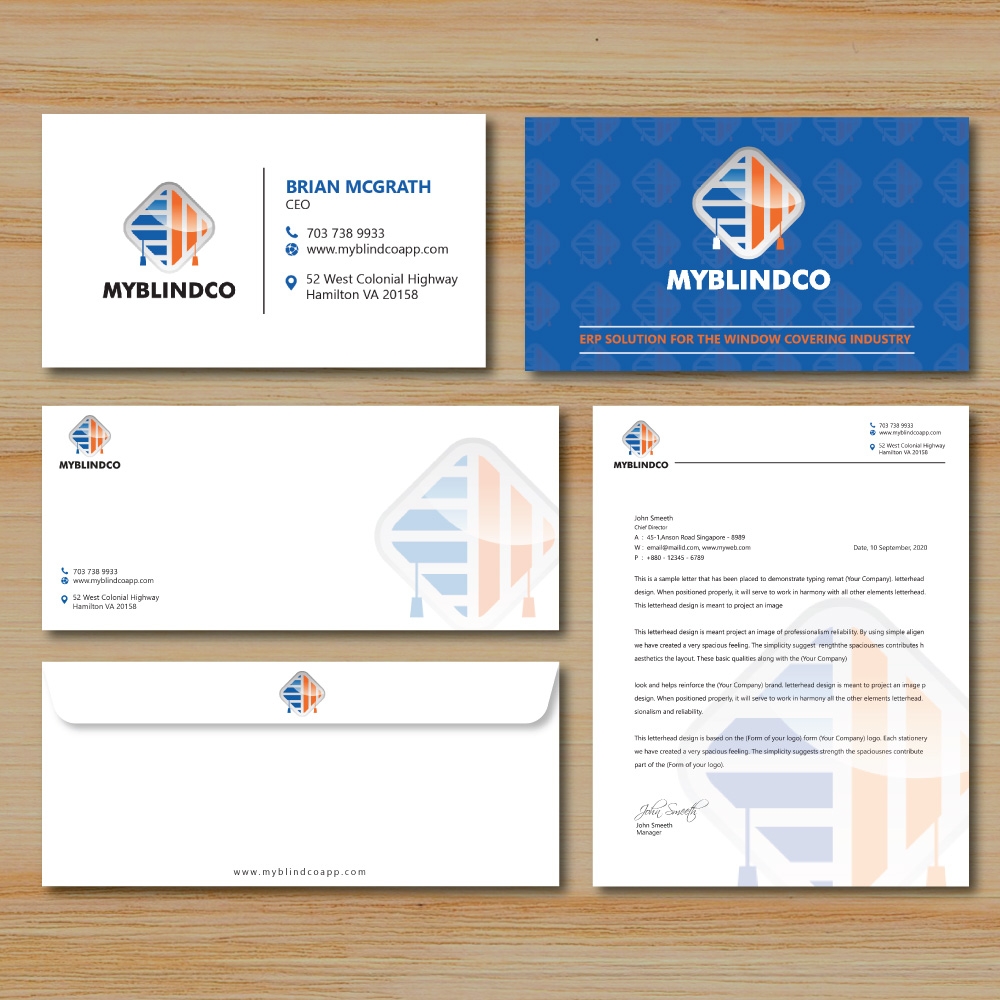 MyBlindCo Logo needs updating and the word enterprise  added bellow the Word MYBLINDCO.   logo design by Boomstudioz