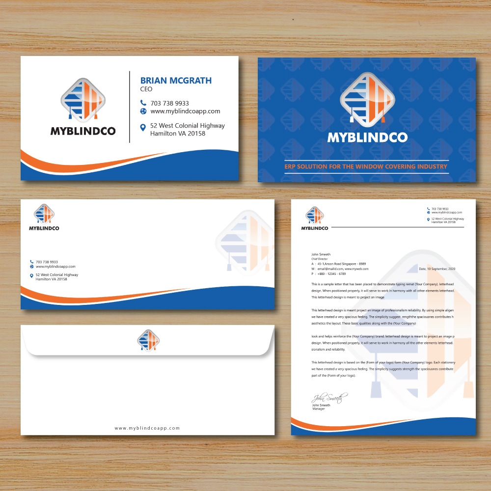 MyBlindCo Logo needs updating and the word enterprise  added bellow the Word MYBLINDCO.   logo design by Boomstudioz