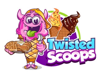 Twisted Scoops logo design by Suvendu