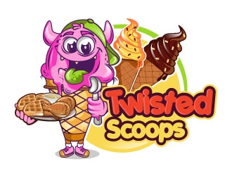 Twisted Scoops logo design by Suvendu