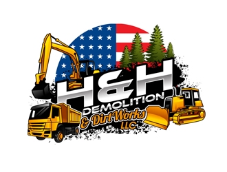 H&H Demolition & Dirt Works LLC logo design by DreamLogoDesign
