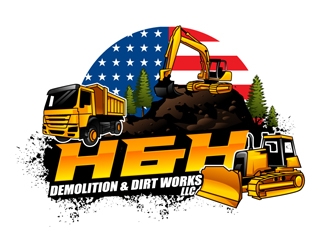 H&H Demolition & Dirt Works LLC logo design by DreamLogoDesign