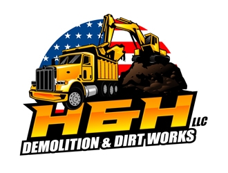 H&H Demolition & Dirt Works LLC logo design by DreamLogoDesign
