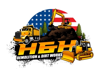 H&H Demolition & Dirt Works LLC logo design by DreamLogoDesign