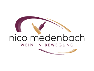 nico medenbach - wein in bewegung logo design by pencilhand