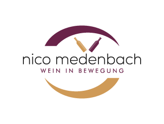 nico medenbach - wein in bewegung logo design by pencilhand