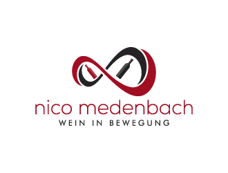 nico medenbach - wein in bewegung logo design by pencilhand