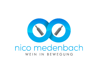 nico medenbach - wein in bewegung logo design by pencilhand