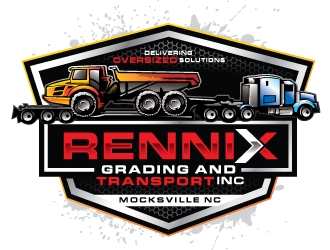 Rennix Grading and Transport Inc logo design by REDCROW