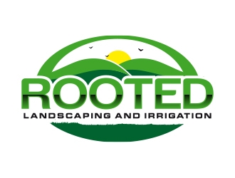 Rooted - Landscaping and Irrigation logo design by Eliben