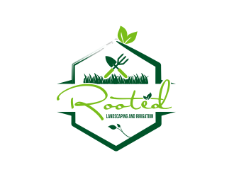 Rooted - Landscaping and Irrigation logo design by ROSHTEIN