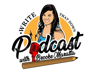 Write That Down Podcast with Brooke Maratta logo design by DreamLogoDesign
