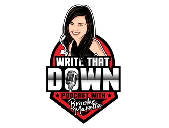 Write That Down Podcast with Brooke Maratta logo design by DreamLogoDesign
