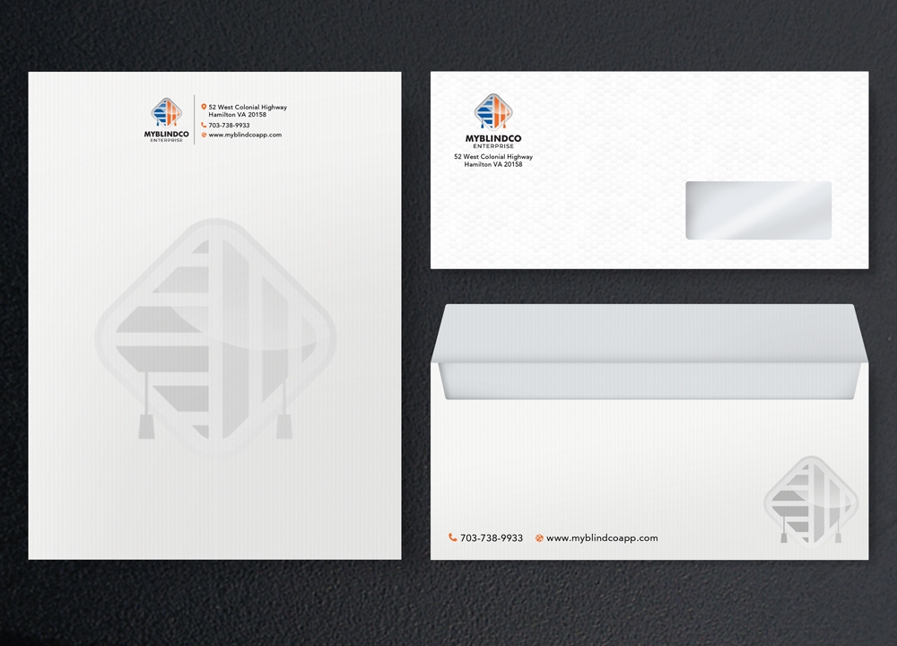 MyBlindCo Logo needs updating and the word enterprise  added bellow the Word MYBLINDCO.   logo design by KHAI