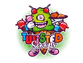 Twisted Scoops logo design by DreamLogoDesign