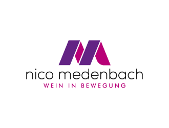 nico medenbach - wein in bewegung logo design by pencilhand