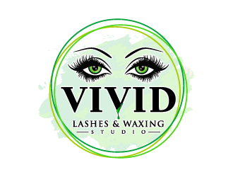 VIVID, LASHES & WAXING STUDIO logo design by pencilhand