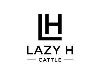 Lazy H Cattle logo design by dewipadi
