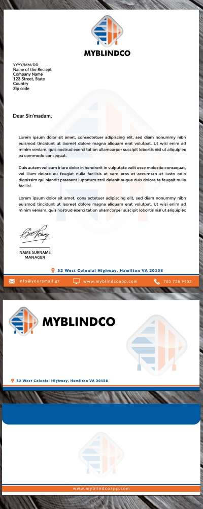MyBlindCo Logo needs updating and the word enterprise  added bellow the Word MYBLINDCO.   logo design by MastersDesigns