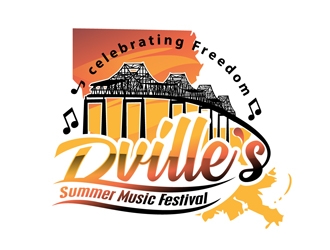 Dville’s Summer Music Festival celebrating Freedom logo design by DreamLogoDesign