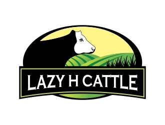 Lazy H Cattle logo design by dibyo