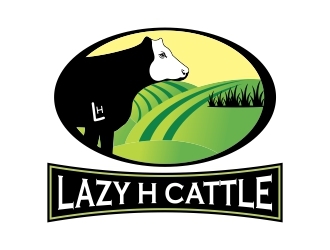Lazy H Cattle logo design by dibyo