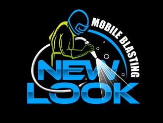 New Look Mobile Blasting logo design by DreamLogoDesign