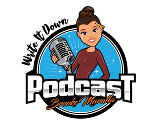 Write That Down Podcast with Brooke Maratta logo design by DreamLogoDesign