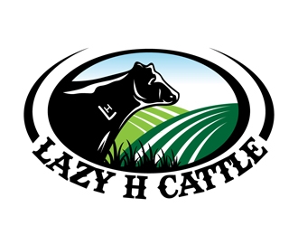 Lazy H Cattle logo design by DreamLogoDesign