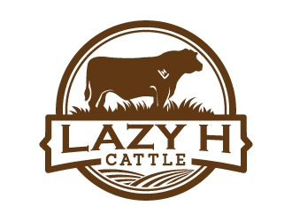 Lazy H Cattle logo design by jaize
