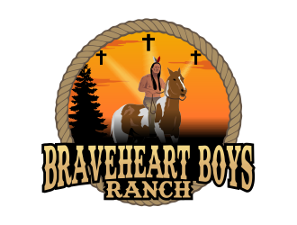 Braveheart Boys Ranch logo design by Kruger