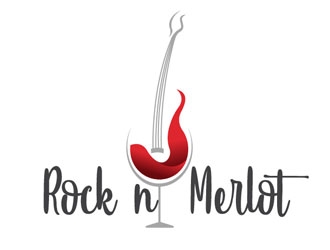 Rock n Merlot logo design by LogoInvent