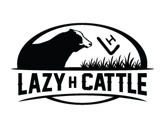 Lazy H Cattle logo design by ruki