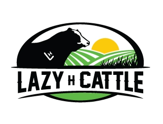 Lazy H Cattle logo design by ruki