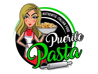 Puerile Pasta logo design by MAXR
