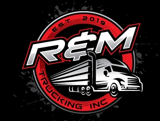 R&M Trucking Inc logo design by REDCROW