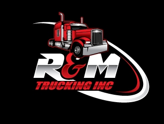 R&M Trucking Inc logo design by REDCROW