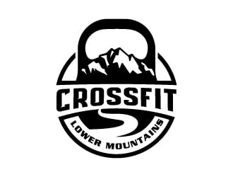 Crossfit lower mountains logo design by DesignPal