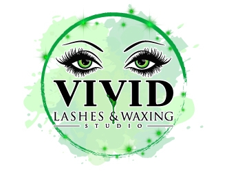 VIVID, LASHES & WAXING STUDIO logo design by pencilhand