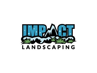 Impact landscaping logo design by ikdesign