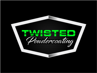 Twisted Powdercoating logo design by Girly