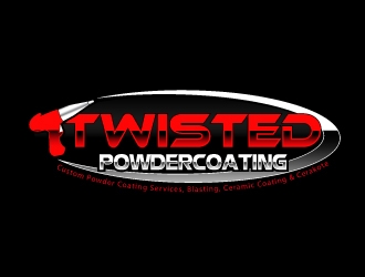 Twisted Powdercoating logo design by ZQDesigns