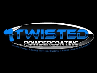 Twisted Powdercoating logo design by ZQDesigns