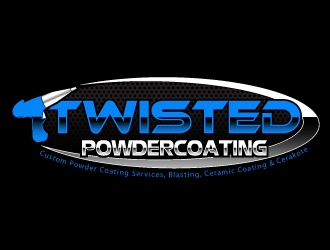 Twisted Powdercoating logo design by ZQDesigns