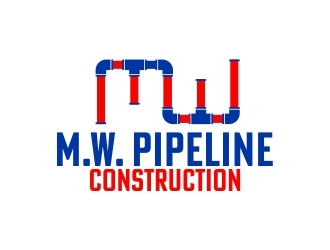M.W. Pipeline Construction  logo design by b3no
