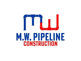 M.W. Pipeline Construction  logo design by b3no