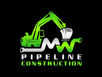 M.W. Pipeline Construction  logo design by CreativeKiller